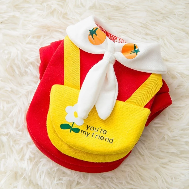 秋冬季狗狗衣服卡通小熊挎包卫衣泰迪比熊猫咪通用薄款宠物服装