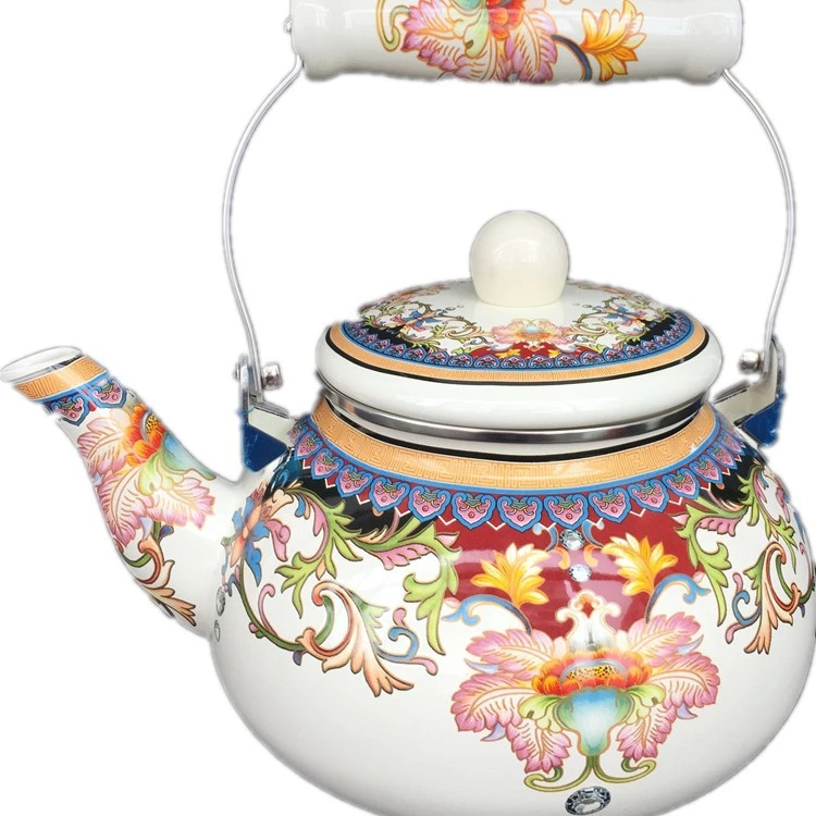 加厚搪瓷2.5Ｌ茶壶 珐琅壶 搪瓷壶 烧水壶煤气电磁炉可用