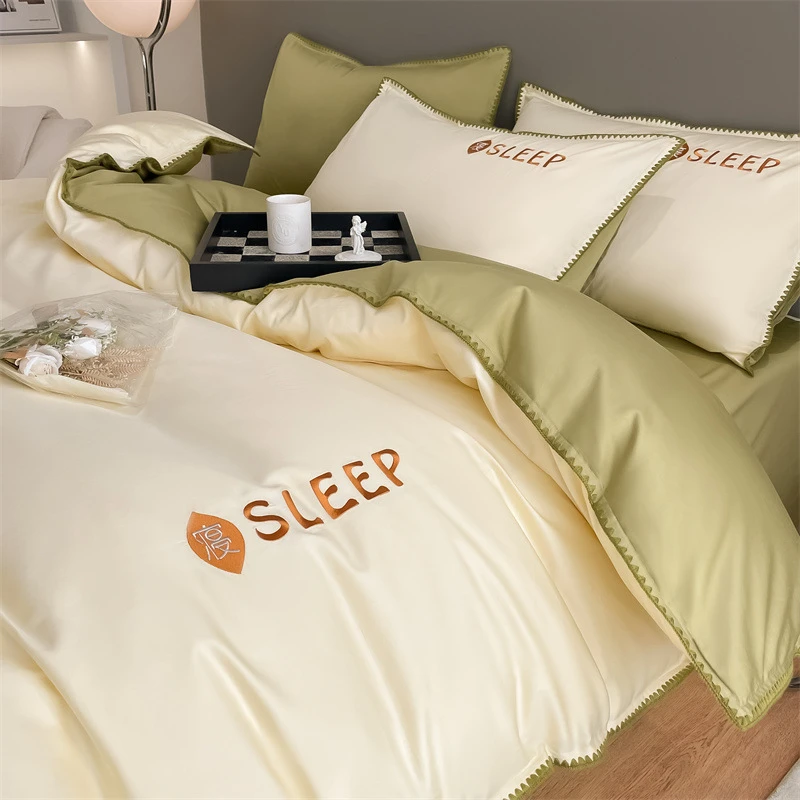 高级感100支长绒棉四套件全棉纯棉床单被套轻奢床笠裸睡床上用品