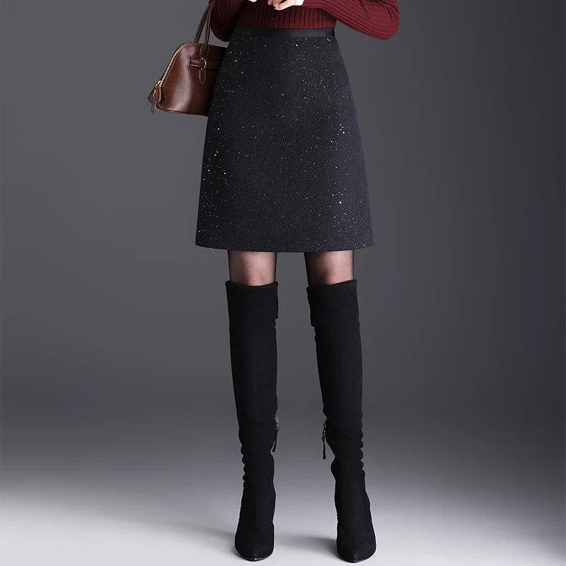 小香风半身裙高腰显瘦短裙女时尚百搭包裙2024秋冬季裙子小个子