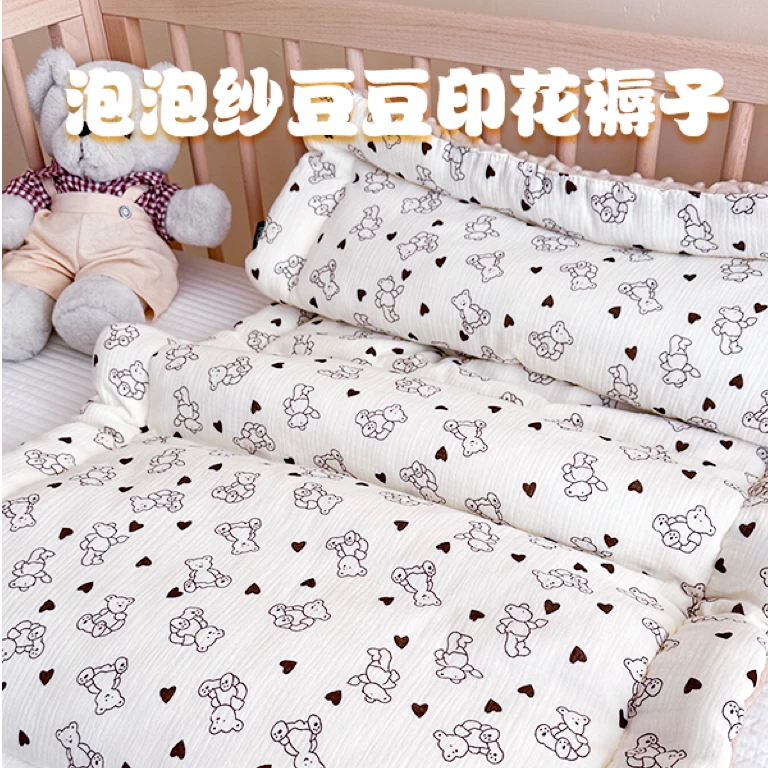 亲肤柔软床褥床垫被婴儿床拼接床夹棉床垫四季可用植物活性印染垫