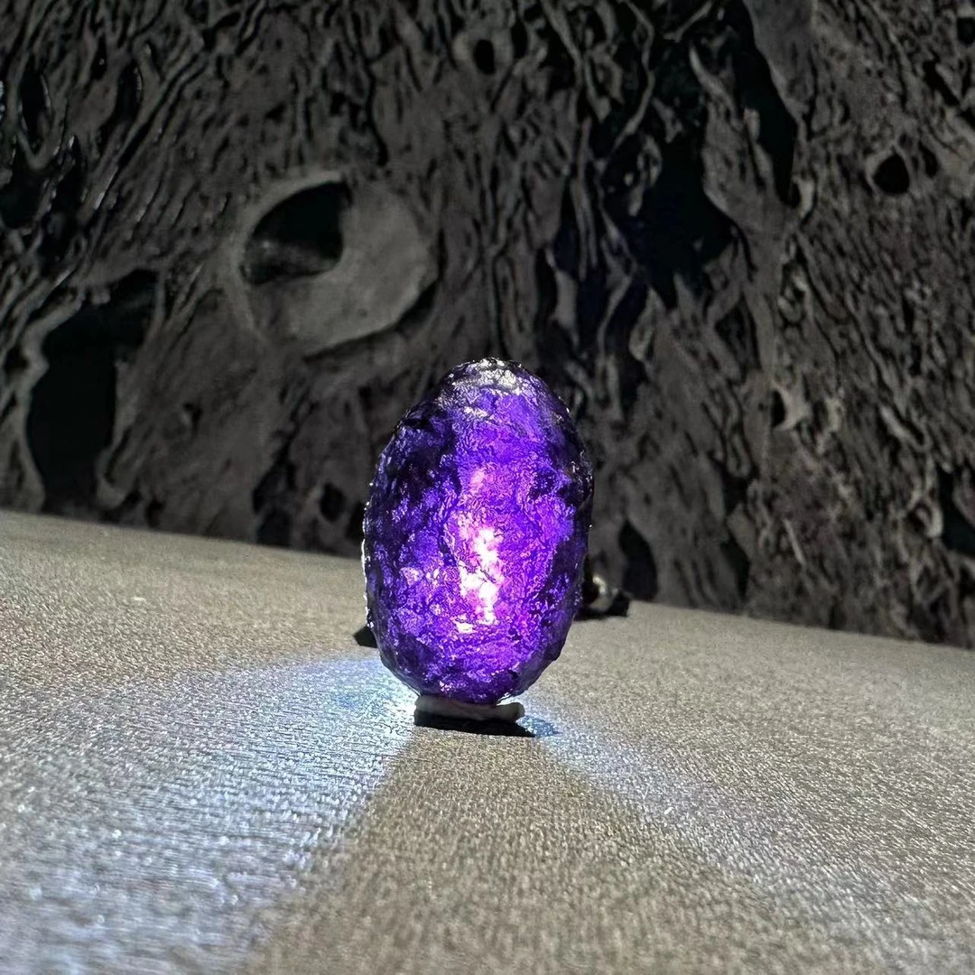 非金属玻璃吊坠 D30 雷公墨打灯紫