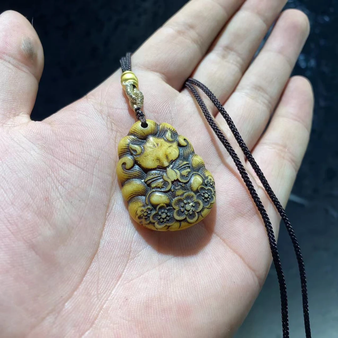 非金属玻璃吊坠 D361 黄色玻璃椭圆吊坠