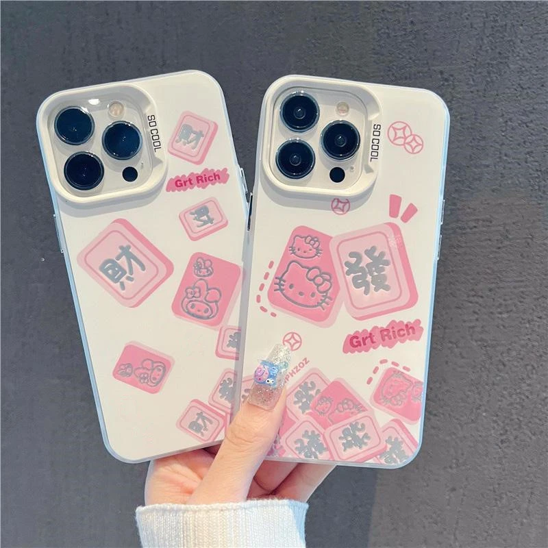 發凯蒂猫麻将适用于苹果华为OPPO/VIVO彩银壳卡通小米/IQOO手机壳