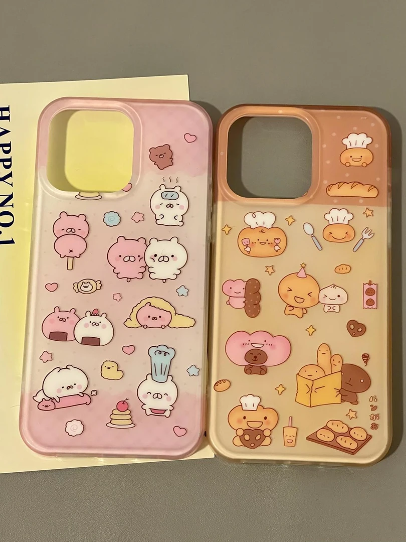 双层imd壳贴脸兔丸饭团适用iPhone16promax苹果15pro手机壳14耐脏