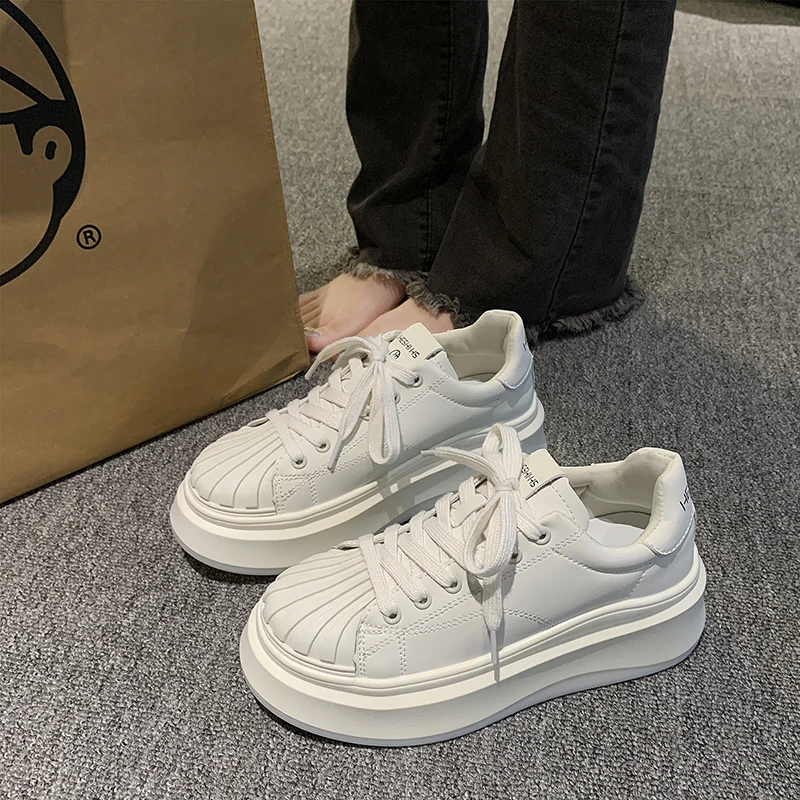 2024早春新款厚底小白鞋女时尚百搭ins韩版运动休闲鞋学生板鞋子