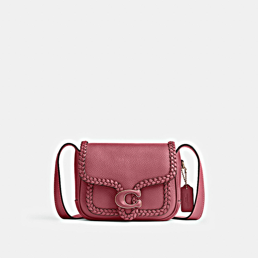 COACH/蔻驰粉色编织斜跨包