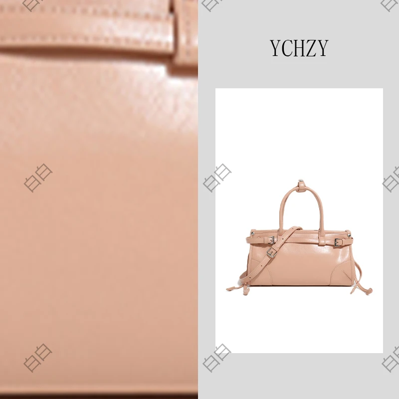 YCHZY.原创设计真皮高走单肩斜挎包 L316粉色