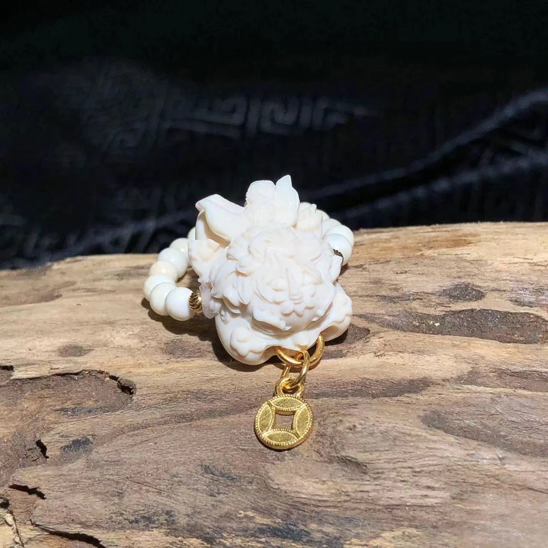 【两米--化土运金】猛犸牙戒指把件设计款MMY-JZ002