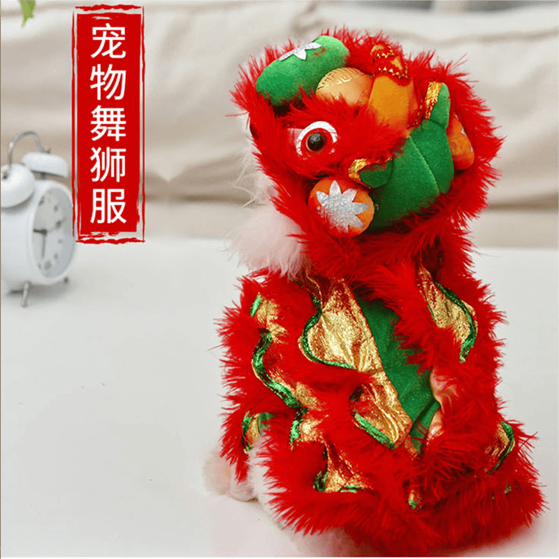 狗狗衣服舞狮装宠物醒狮搞怪装泰迪柯基法斗新年猫咪搞笑唐装柔软