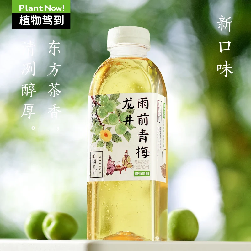 植物驾到 0糖0卡青梅龙井清爽不腻放心精选品质营养果味风味饮料