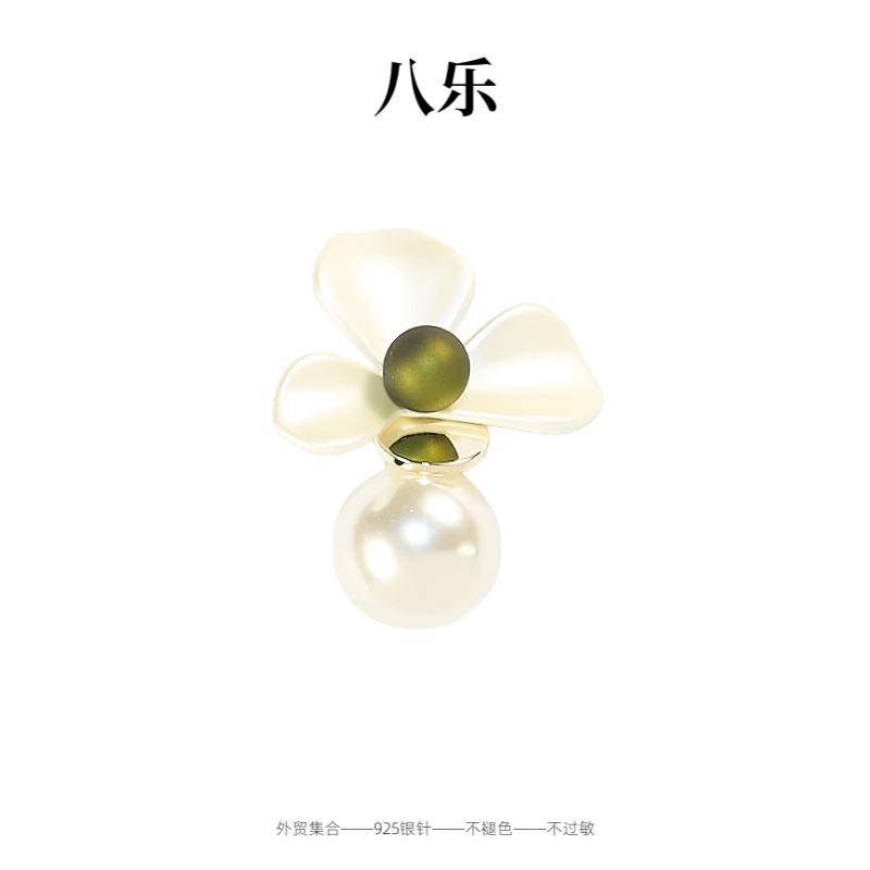 铜合金耳饰 E2922 气质白色时尚百搭简约清新小众设计师耳环