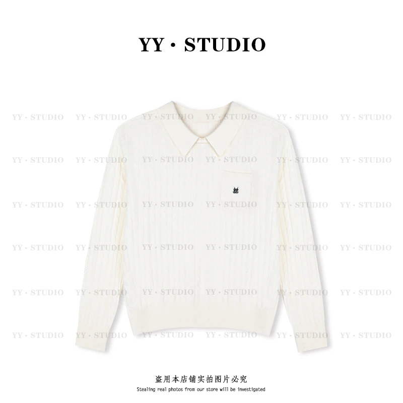 【YANYAN】秋冬新款polo单口袋针织长袖YY-6374