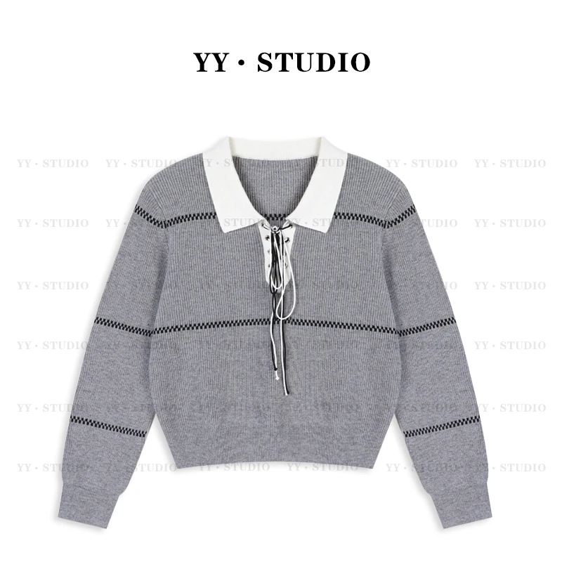 【YANYAN】早秋新款polo条纹针织衫长袖YY-5338