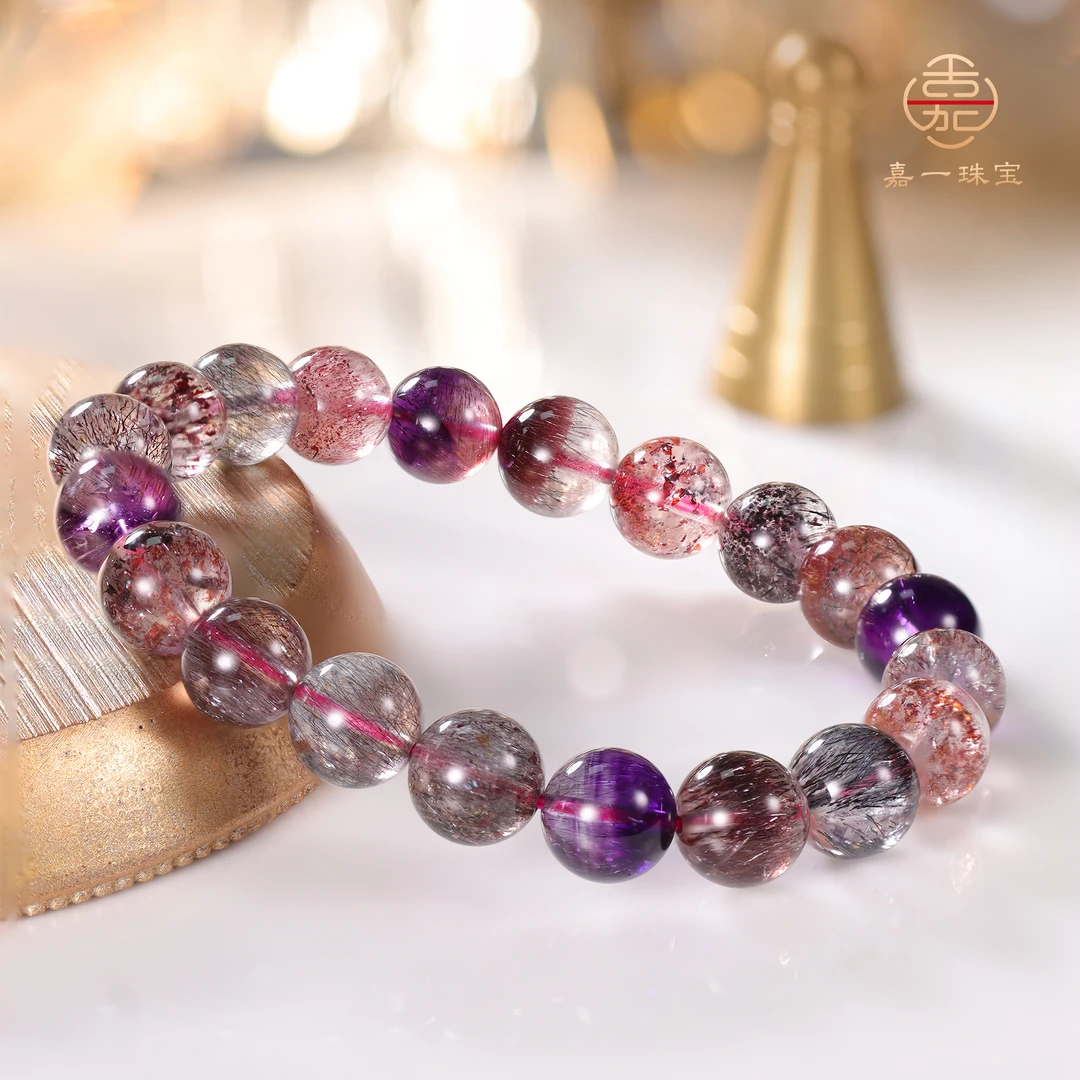 【嘉一珠宝】A1经典七矿超七天然水晶手串-8mm+-（多样性发其一）