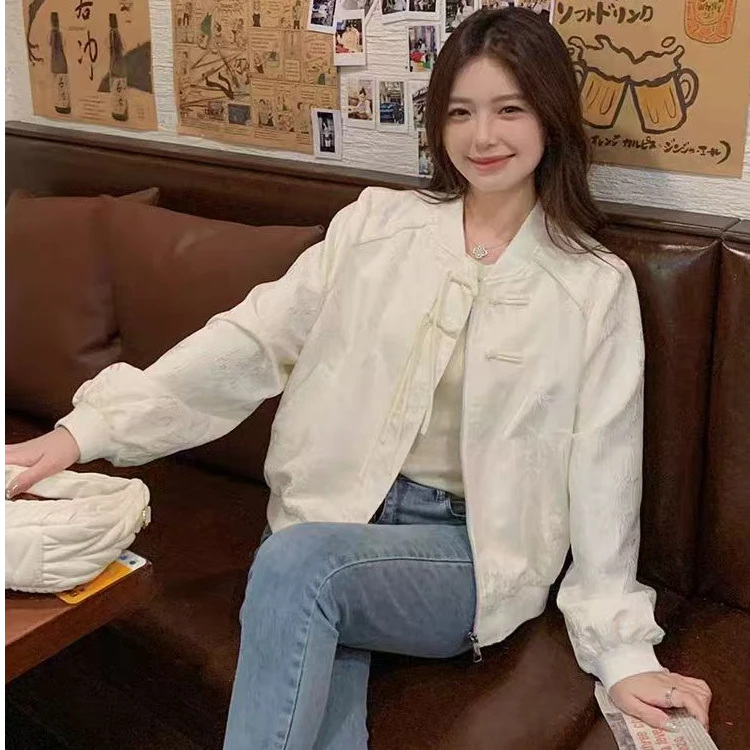 2025中式盘扣气质棒球外套欧洲春秋新款欧货女装时尚洋气上衣