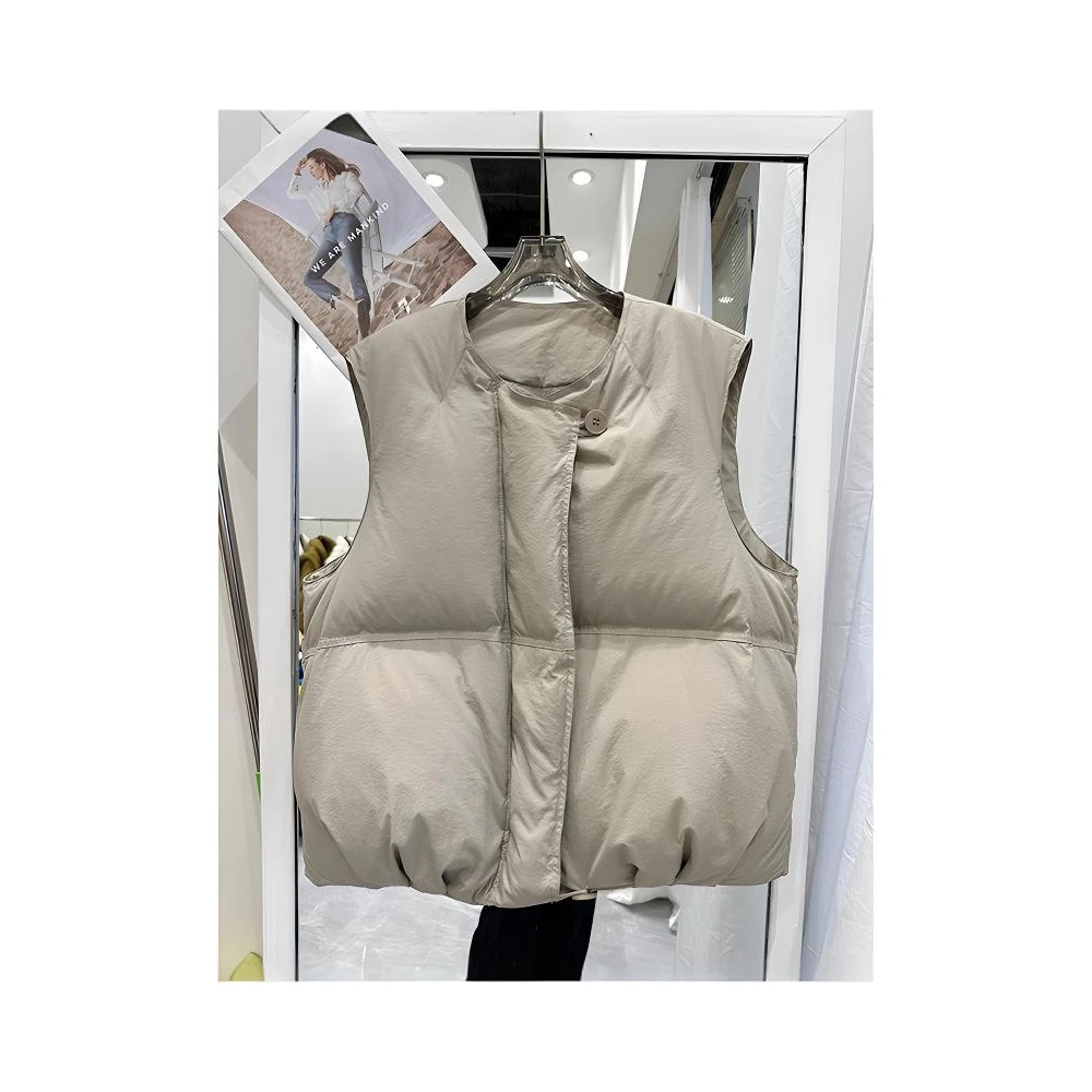 韩版东大门简约羽绒棉服马甲女短款2024新款百搭时尚背心外套