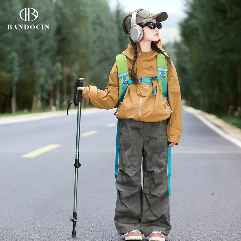 BANDOCIN/半度闲女童透气迷彩裤子秋季时尚轻便休闲宽松简约长裤