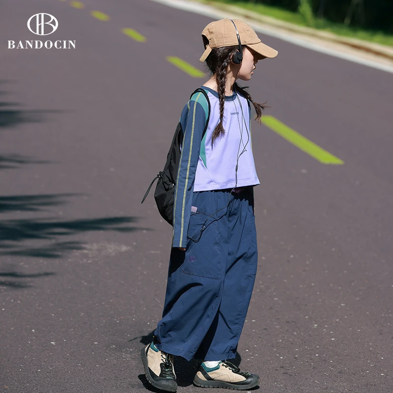 BANDOCIN/半度闲【现货旗舰】户外徒步阔腿裤女童宽松洋气时尚裤子