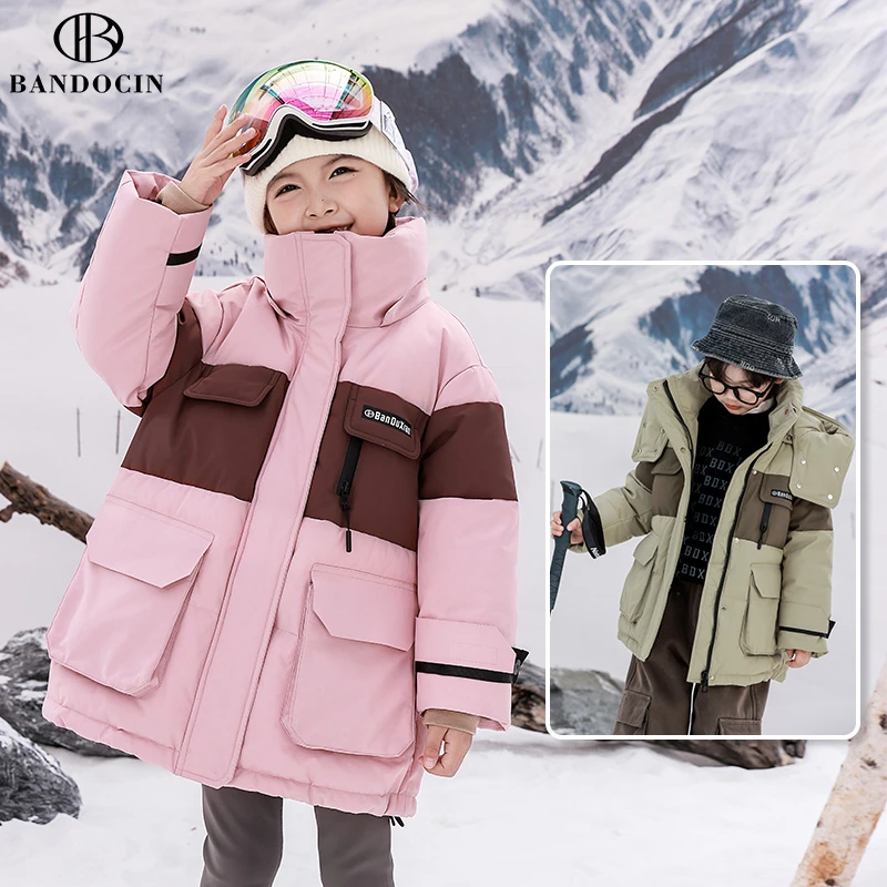 BANDOCIN/半度闲冬季户外运动滑雪服保暖胖童三防90白鸭绒羽绒服