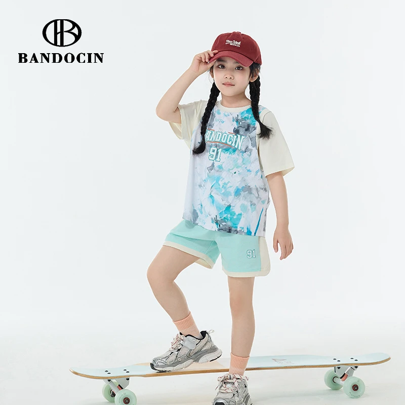 BANDOCIN/半度闲休闲看球高能感短裤套装夏令营跑步健身夏日穿搭