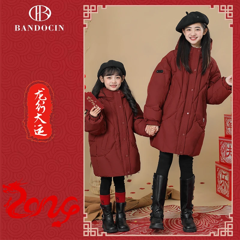 BANDOCIN/半度闲冬季中长款抗寒新款户外亲子时尚保暖防水羽绒服