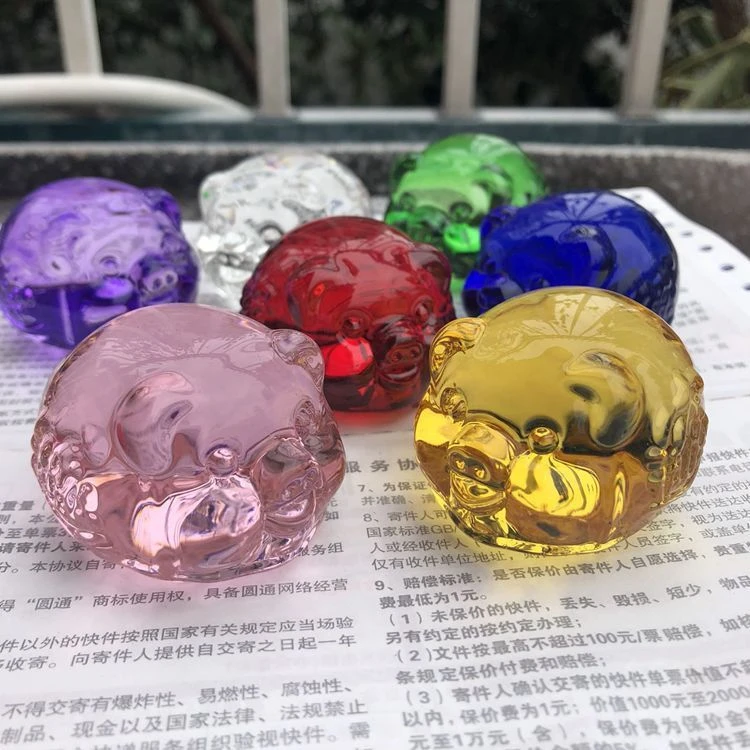 金猪摆件生肖猪工艺品客厅摆设水晶元宝商务礼品猪年吉祥礼品