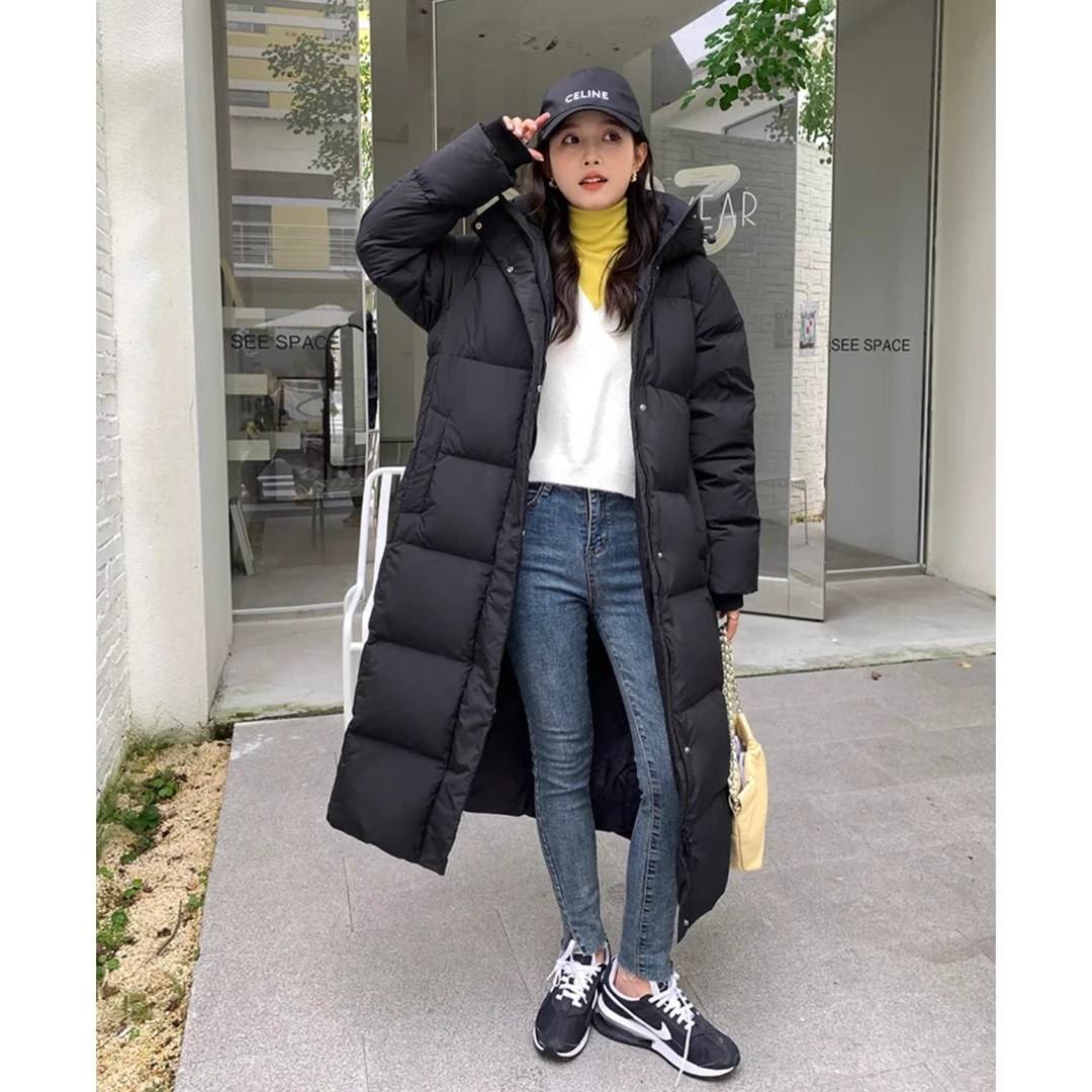 国标鹅绒服 24年秋冬新款加厚抗寒长款连帽鹅绒服宽松韩版