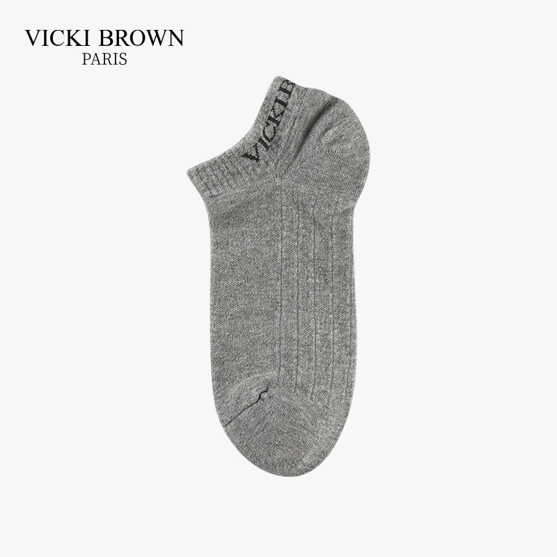 VICKI BROWN X（品牌福利）男士夏季袜吸汗防滑袜子纯色舒适休闲袜