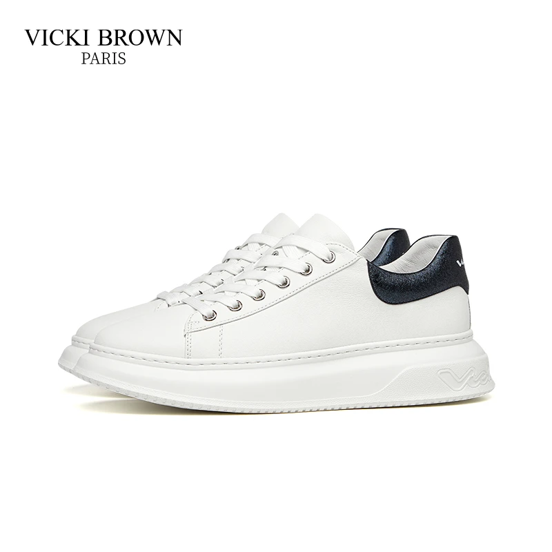 VICKI BROWN高档轻奢品牌男鞋时尚休闲舒适日常百搭小白鞋情侣