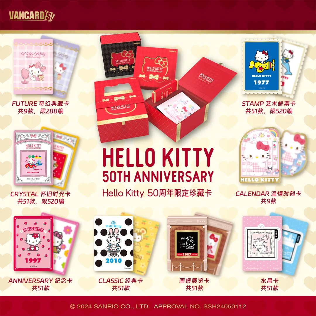 万画云游 《Hello Kitty》 50周年限定珍藏卡盲盒