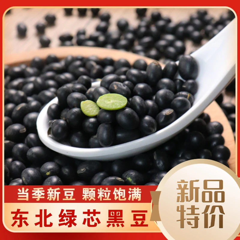 东北黑豆农家自产青仁新绿芯小黑豆豆浆豆芽优调味染色方便饱满