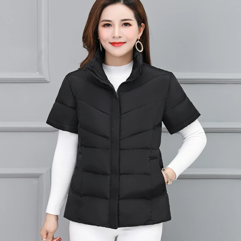 秋冬棉马甲女背心坎肩保暖短款棉衣2025新款韩版短袖棉服上衣外套