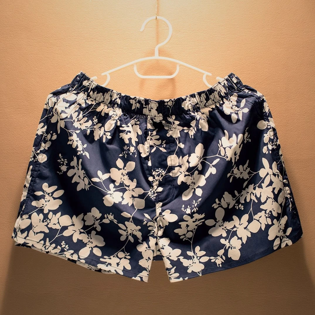 宽松男士内裤潮流印花阿罗裤薄款透气纯棉平角裤居家休闲四角短裤