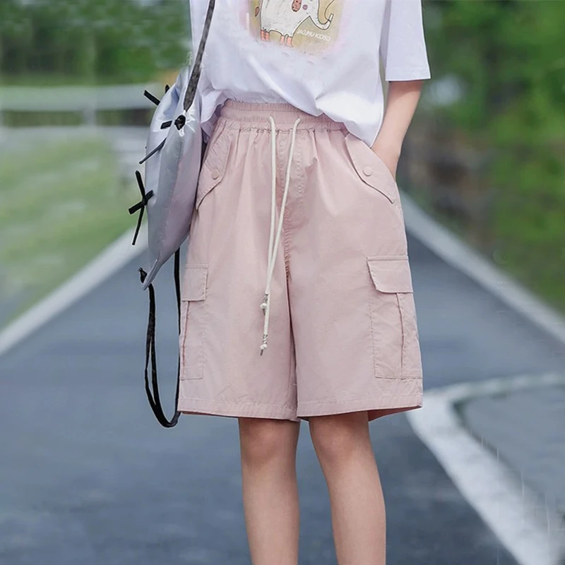 女童休闲短款夏季薄款女中大童2024新款五分裤初中生工装裤短裤潮