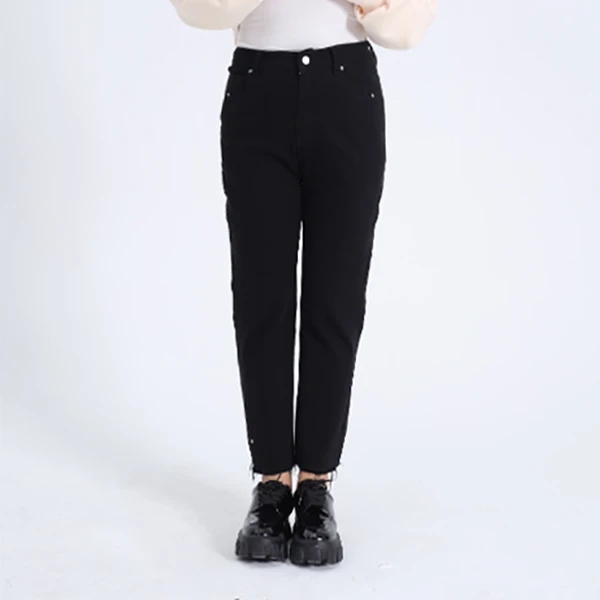 【宝莉日志-夜深】小个子女新款显瘦时尚百搭牛仔裤设计感N223117
