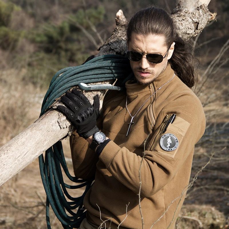 2024春秋季摇粒绒外套男士抓绒衣加绒上衣涤纶冲锋衣内胆战术卫衣