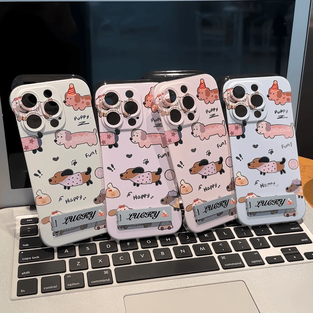 可爱腊肠狗集合无边框适用iPhone15手机壳苹果手机壳