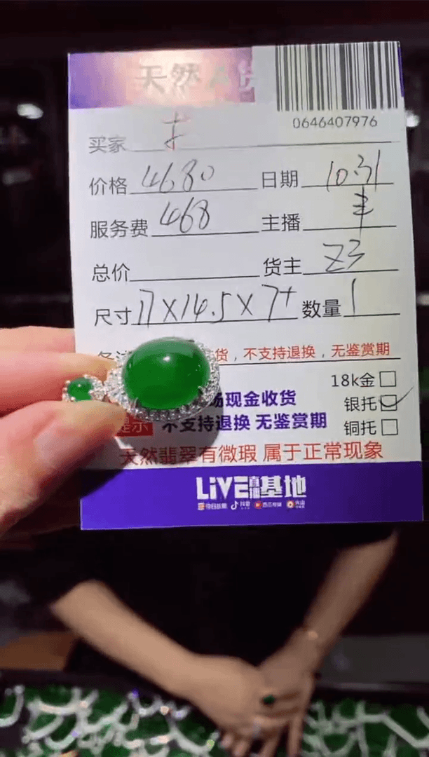 【闪购商品】翡翠吊坠(不含链)银S925镶嵌0646407976