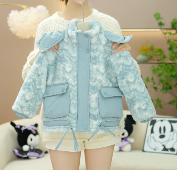 逗小铺【七尚】2024秋冬新款加绒加厚洋气女宝时尚韩版厚外套m00136