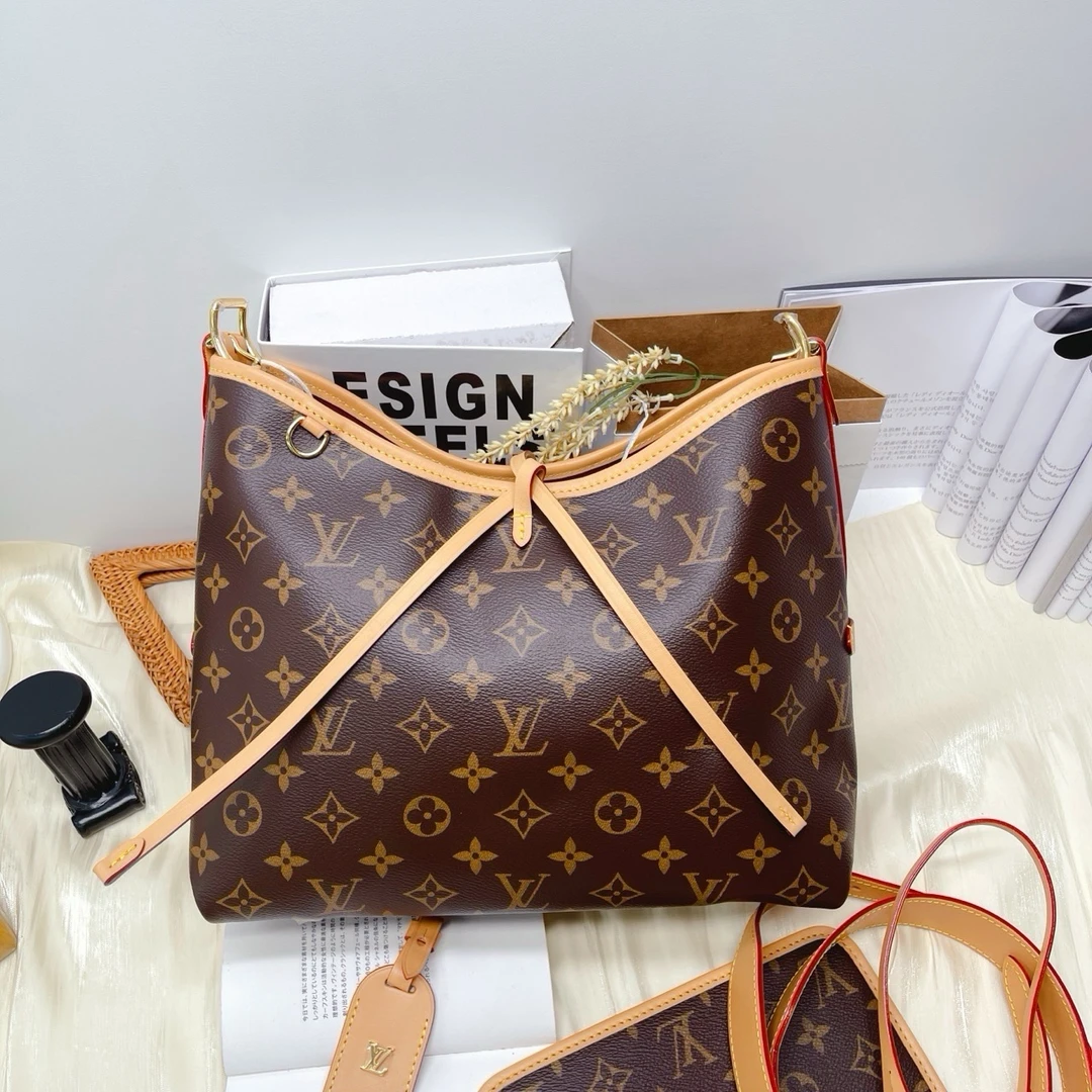 99新 LV  路易威登Carryall 经典老花涂层帆布子母包小号10053954