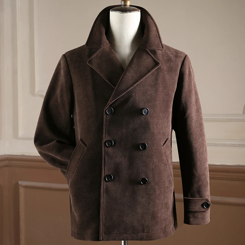 秋冬阿美咔叽美式复古修身男士全棉休闲韩版商务西服西装外套上衣