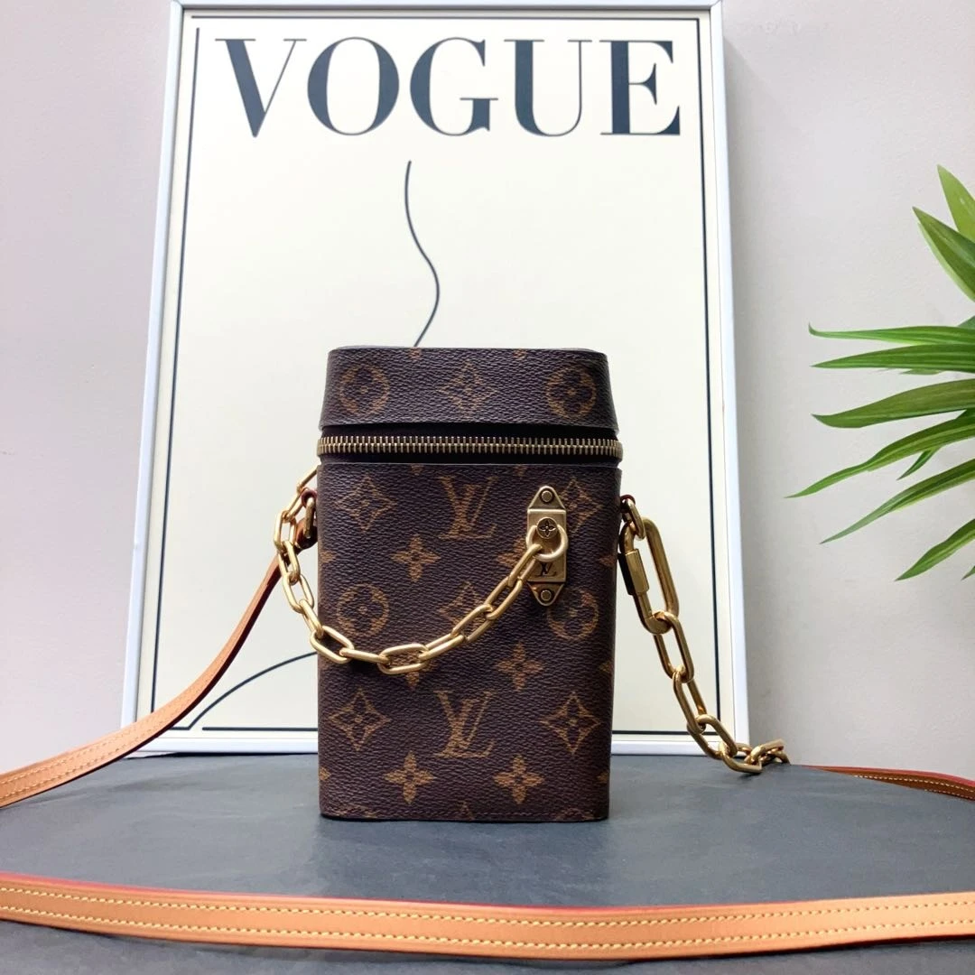 99新 LouisVuitton/路易威登 W老花Phone box手机包芯片92978749