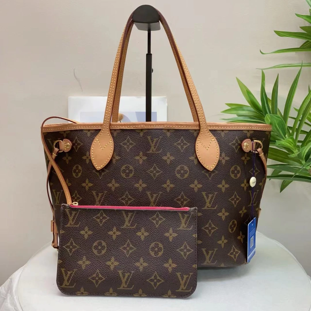 95新 LouisVuitton/路易威登 neverfull小号芯片款单肩包38362943