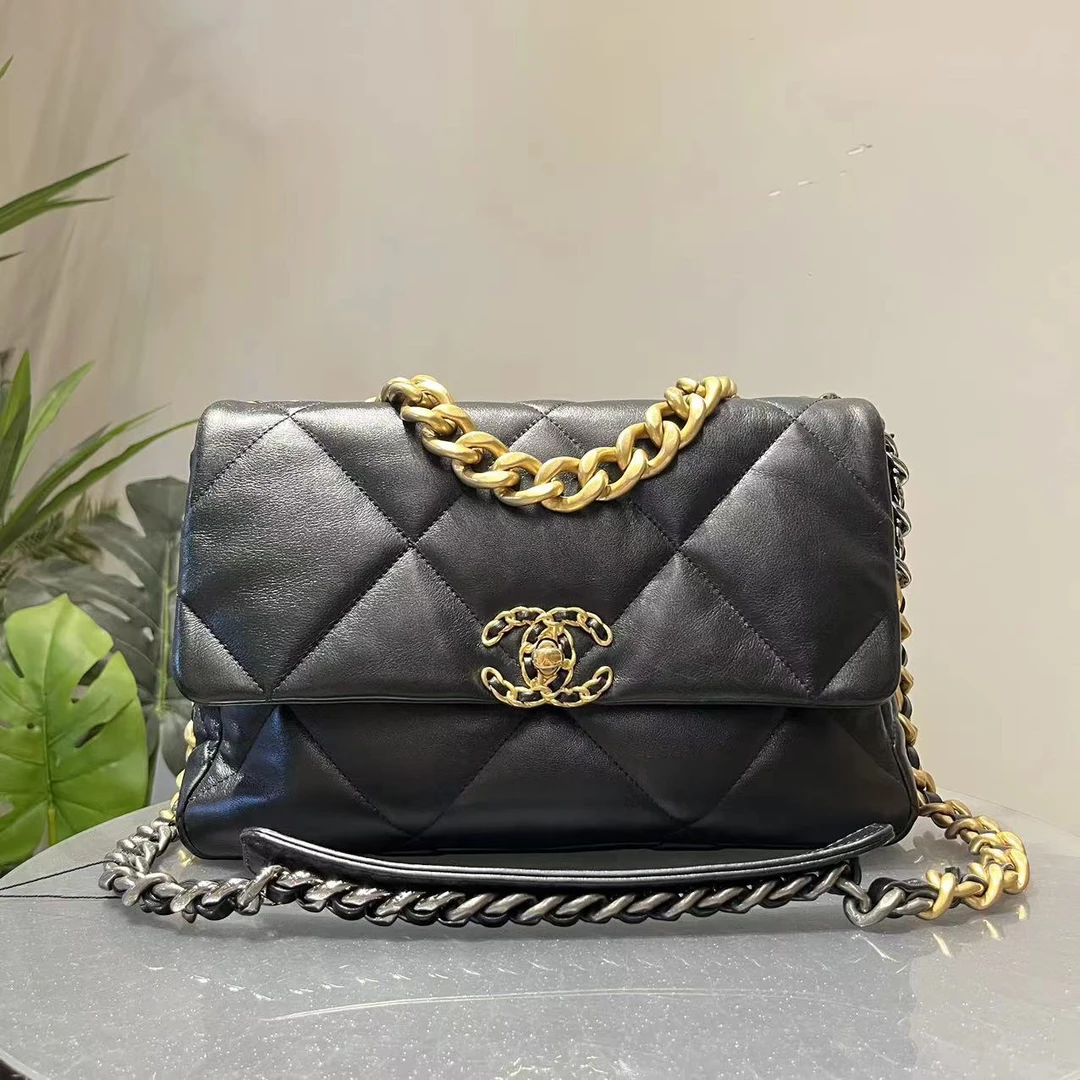 95新 Chanel/香奈儿 W19bag中号芯片款21年单肩包47084942