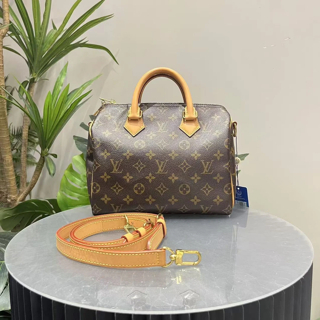 95新 LouisVuitton/路易威登 W老花speedy25芯片款单肩包83015031