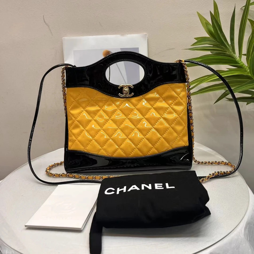 95新 Chanel/香奈儿 W黄色24c 31bag mini芯片款手提包28939752