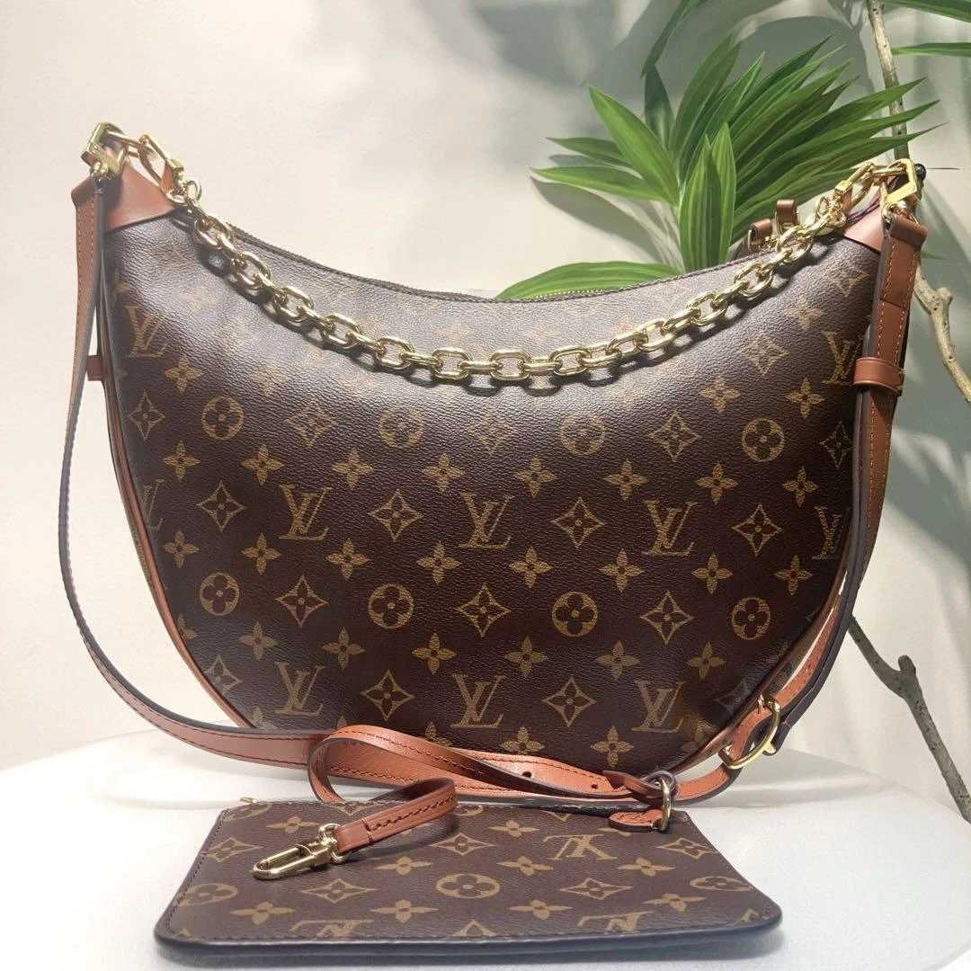 95新 LouisVuitton/路易威登 loop hobo月亮包芯片款闲置28065470