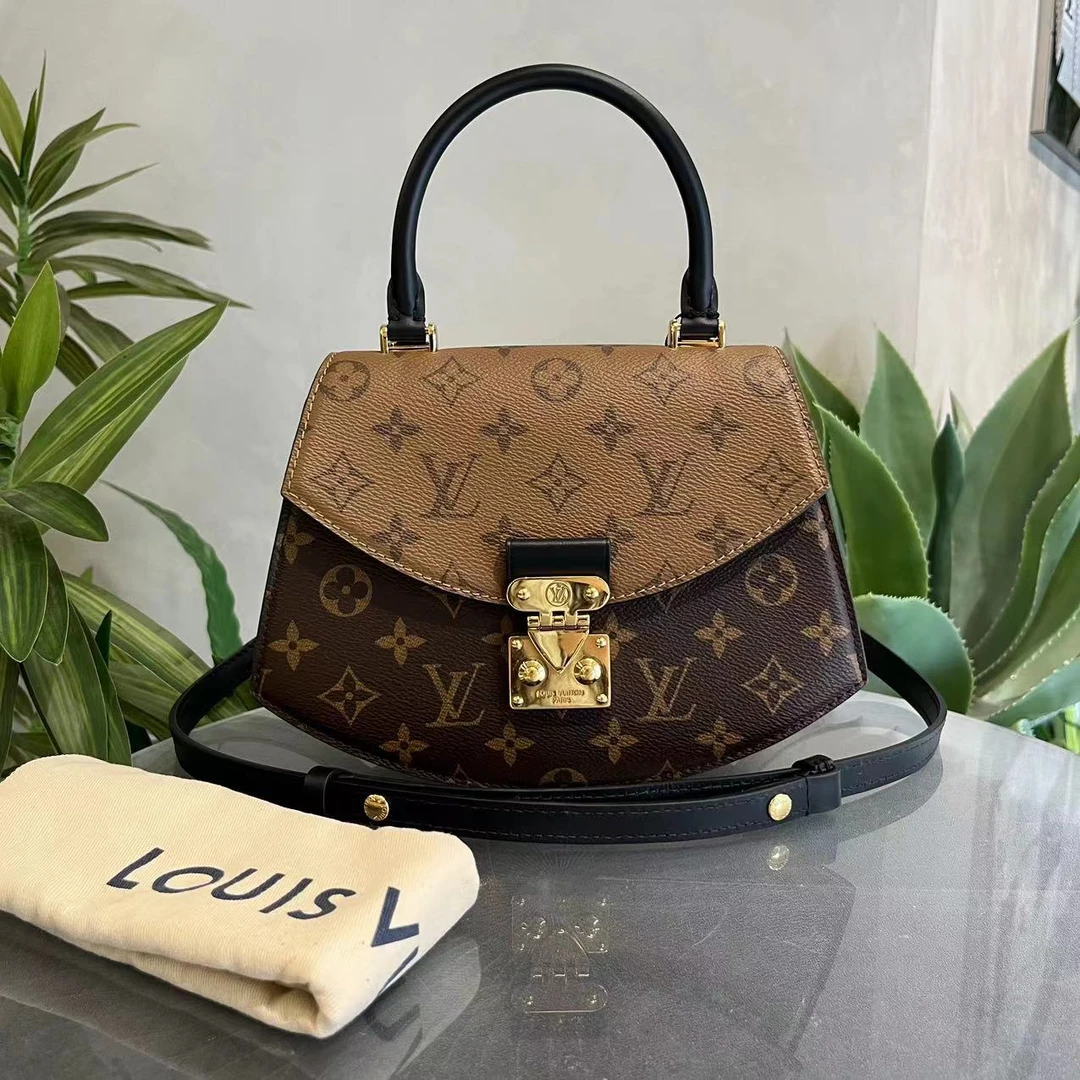 95新 LouisVuitton/路易威登 W老花Tilsitt扇子包芯片款65841587