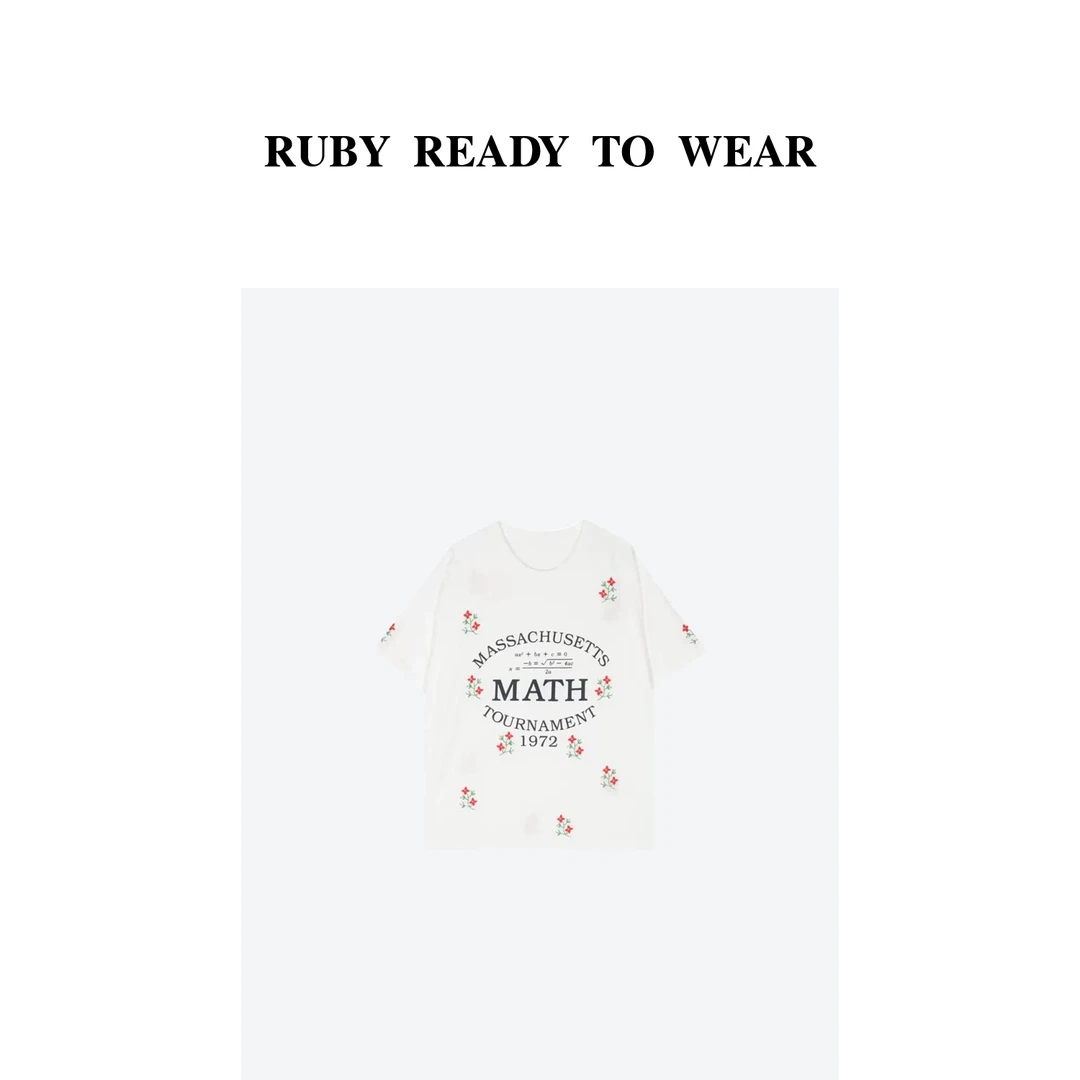 Rubystudios/ 2024花满庭 印花刺绣T恤R R2003